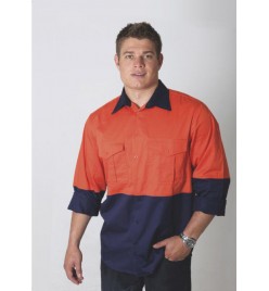 Cotton Drill Hi ViZ Shirt Adults